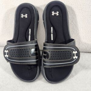 Under Armour Womens Size 7 Slides UA W Ignite VIII 1287319-001 Black Unisex